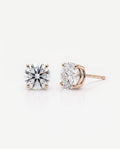 Round Solitaire Ear Studs in 9ct rose gold