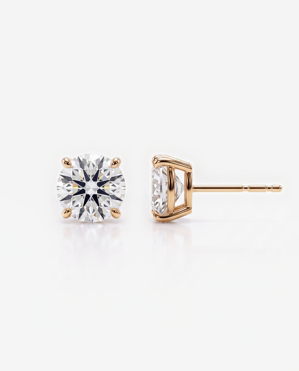 Round Solitaire Ear Studs in 9ct yellow gold
