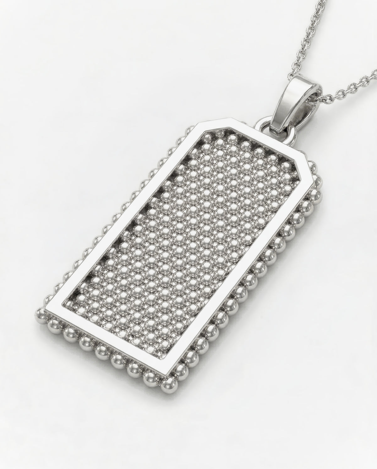 Cartouche Pendant in 9ct white gold