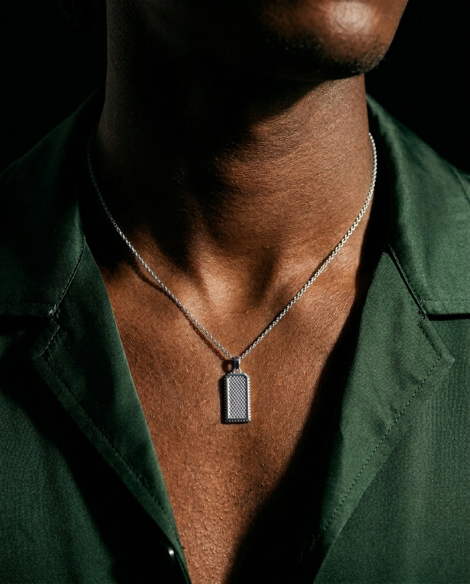 Cartouche Pendant in 9ct white gold