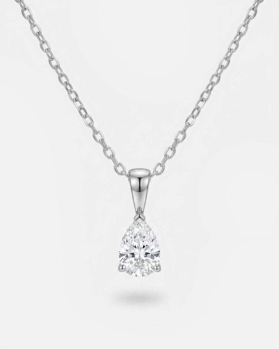 Pear Solitaire Pendant