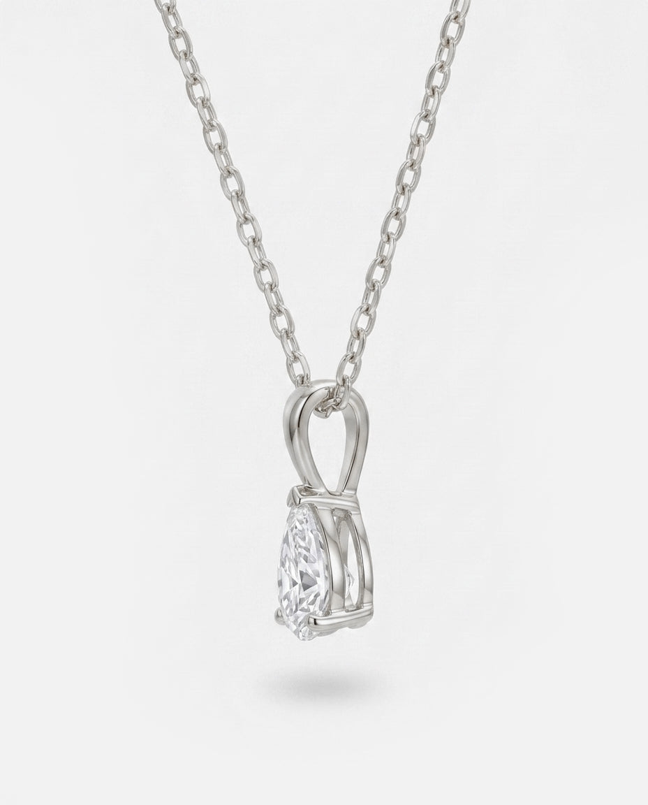 Pear Solitaire Pendant