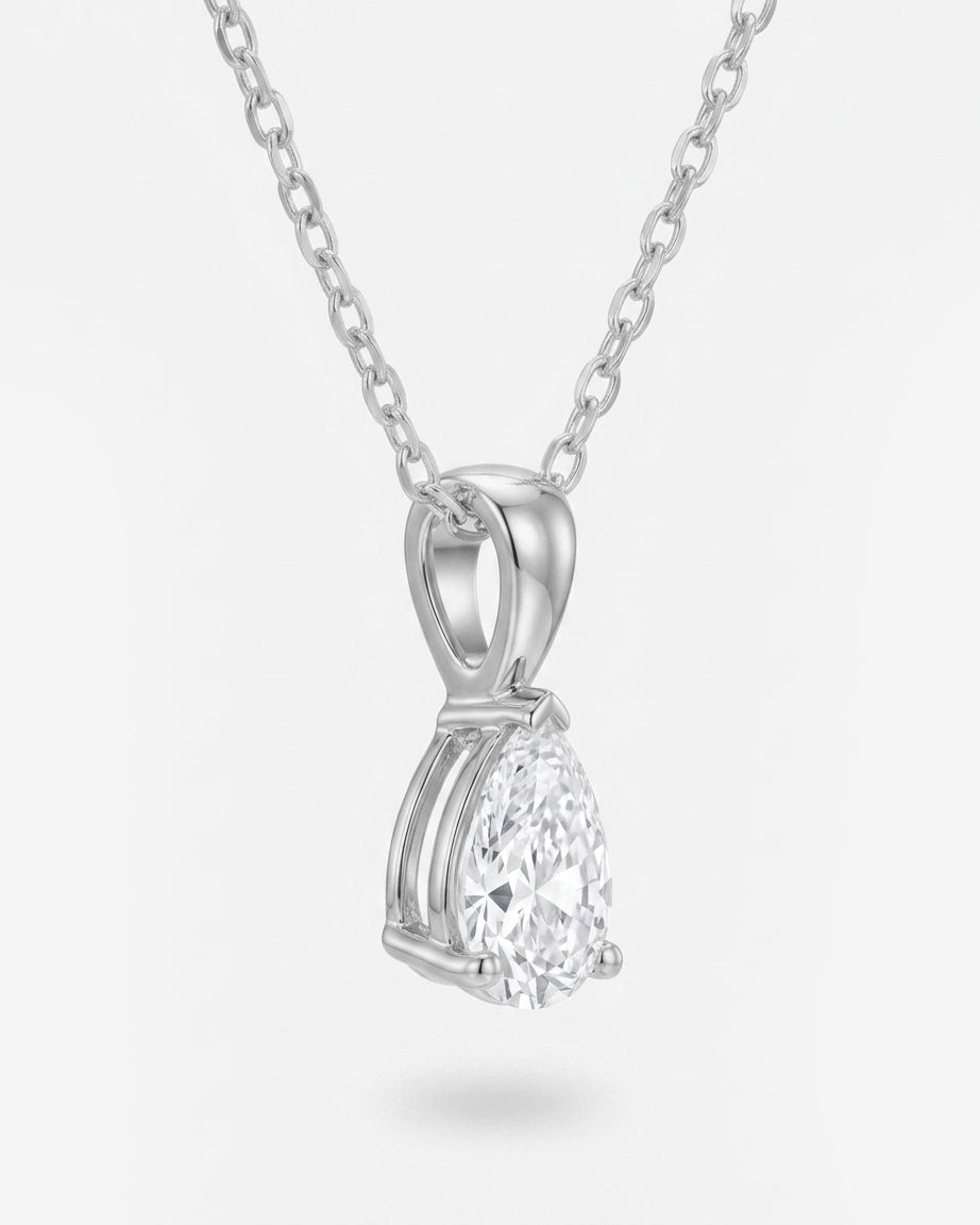 Pear Solitaire Pendant