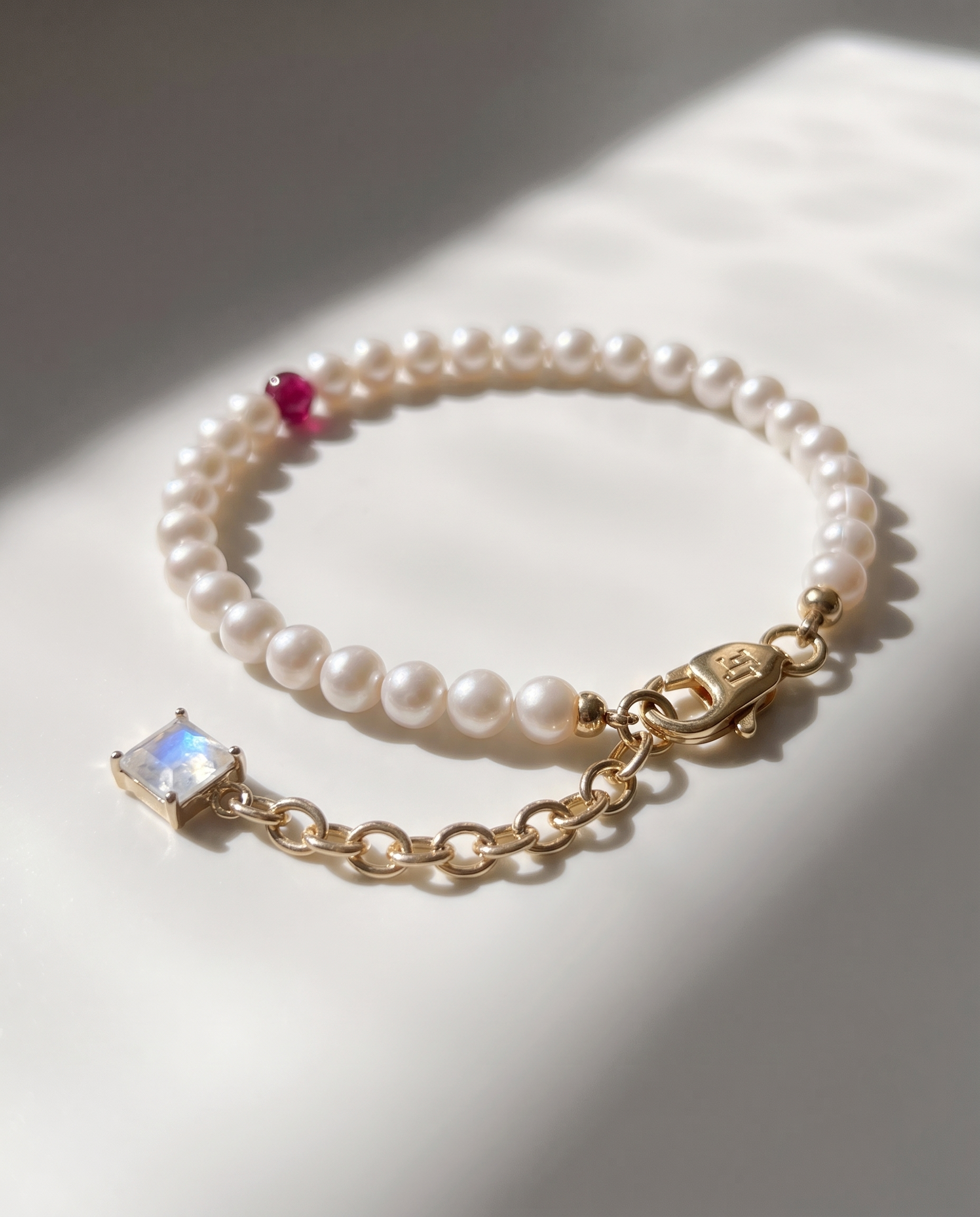 Caesura Pearl Rubellite Bracelet