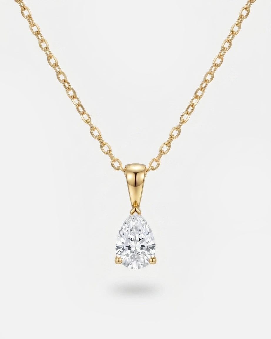 Pear Solitaire Pendant